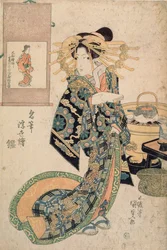 Courtisane comparée à une peinture de Moronobu, de la série 
